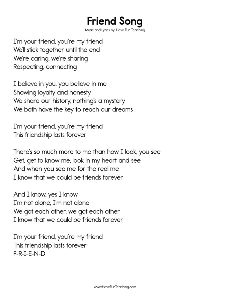 Friend Song Lyrics | PDF