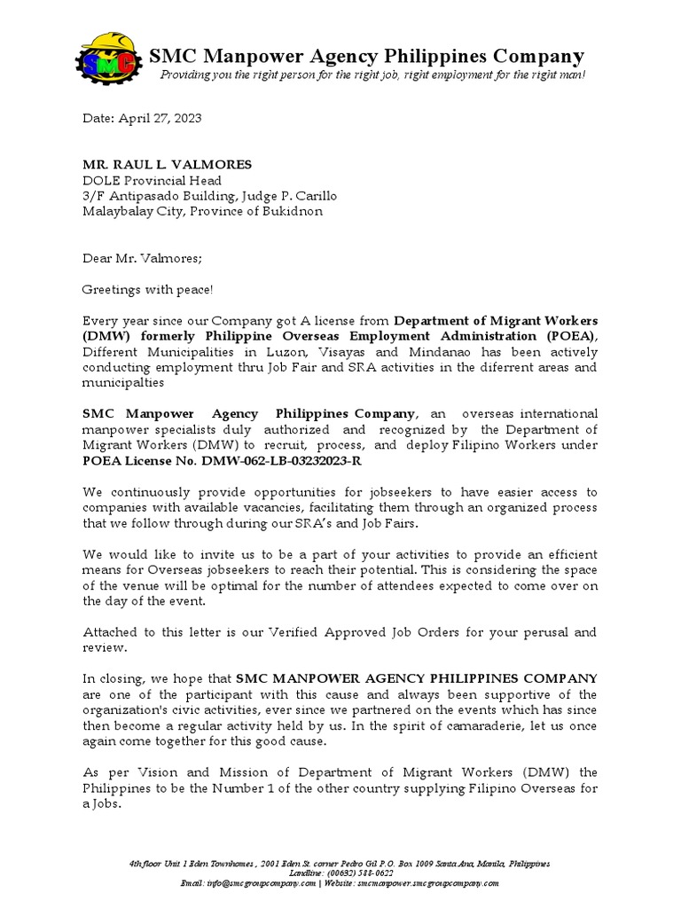 The Regularization Letter Sample For The Philippines That Works - sabpp1l