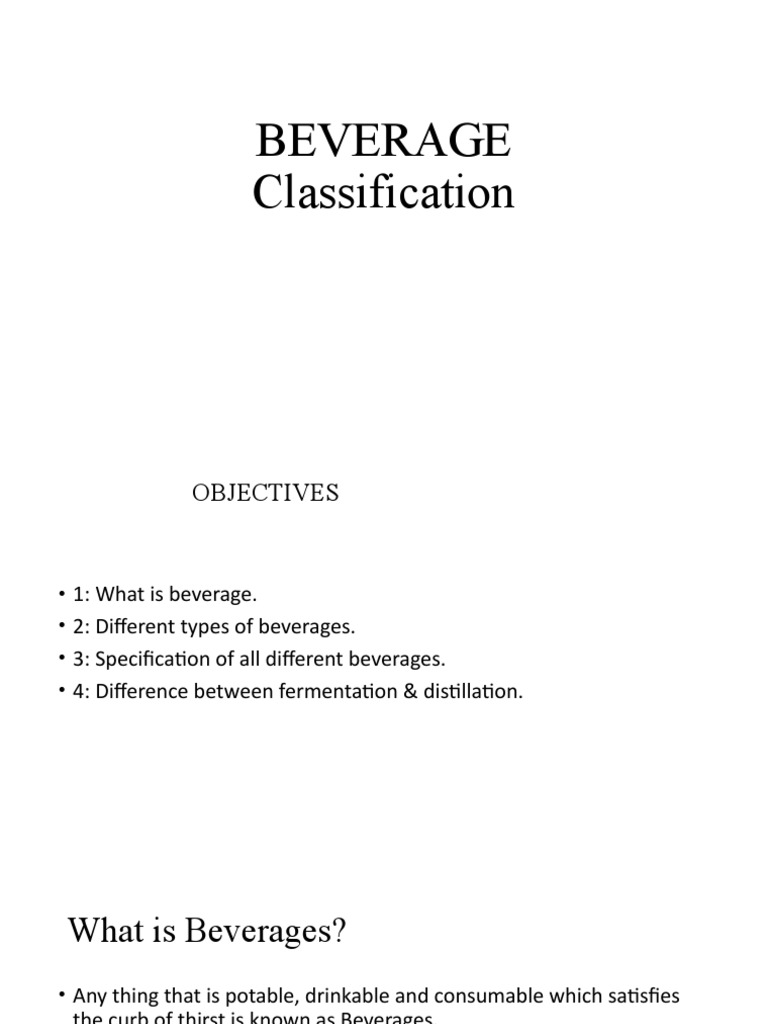 BEVERAGE Classification PDF