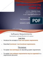 Lecture 5 - Software Requirements: Lecturer: Sebastian Coope