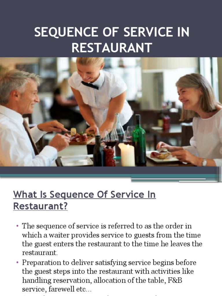 Sequence of Service | PDF | Menu | Restaurants