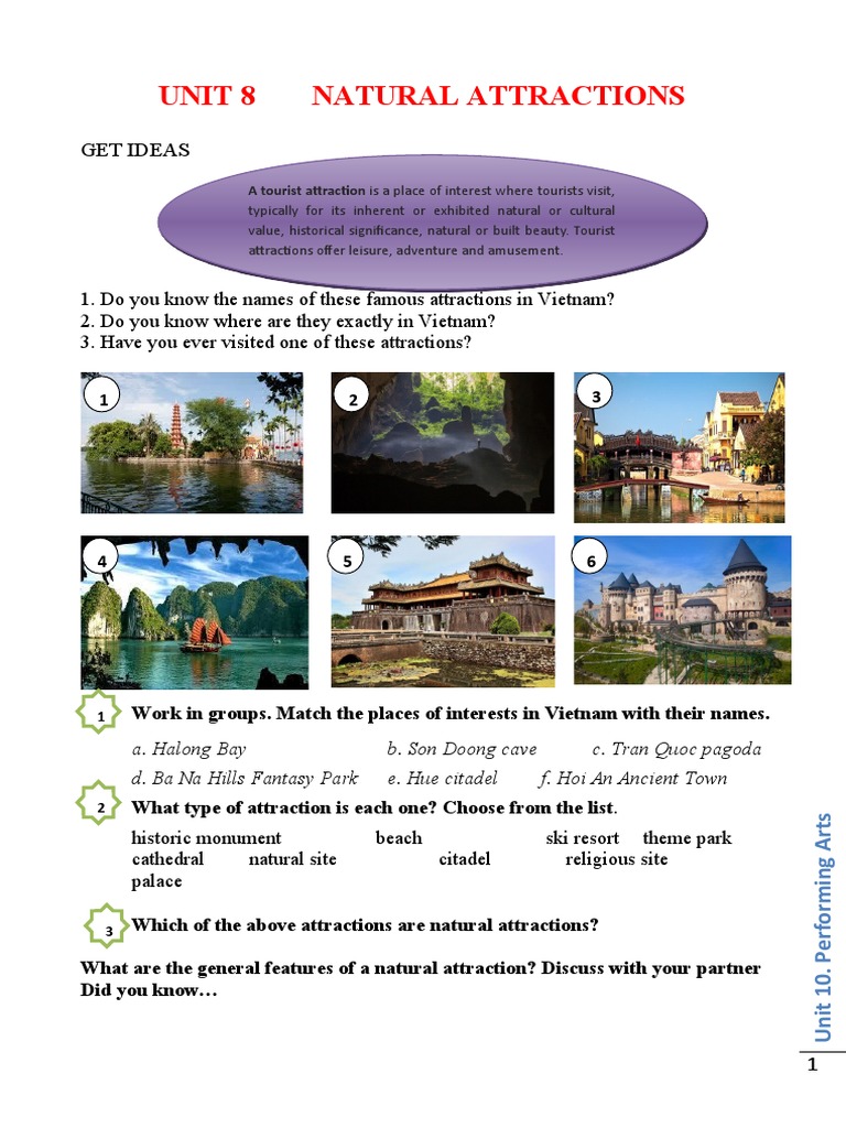 TG1.UNIT 8. Natural Attractions | PDF | Tourism
