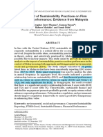 Thomas (2021) - The Impact of Sustainability Practices On Firm Financial Performance Evidence From Malaysia