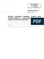 Aceites Minerales Aislantes Nuevos para Transformadores e Interruptores. Especifica-Ciones y Forma de Suministro