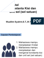 Kristal, Konstanta Kisi Dan Unit Sel (Sel Satuan) Pert 3