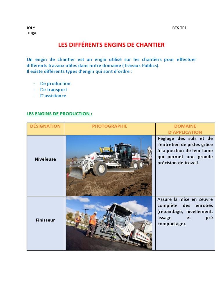 Types et rôles des engins de chantier | PDF | Camion