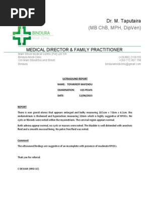ULTRASOUND REPORT