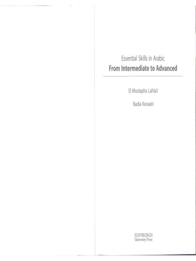 Essential Skills in Arabic | PDF
