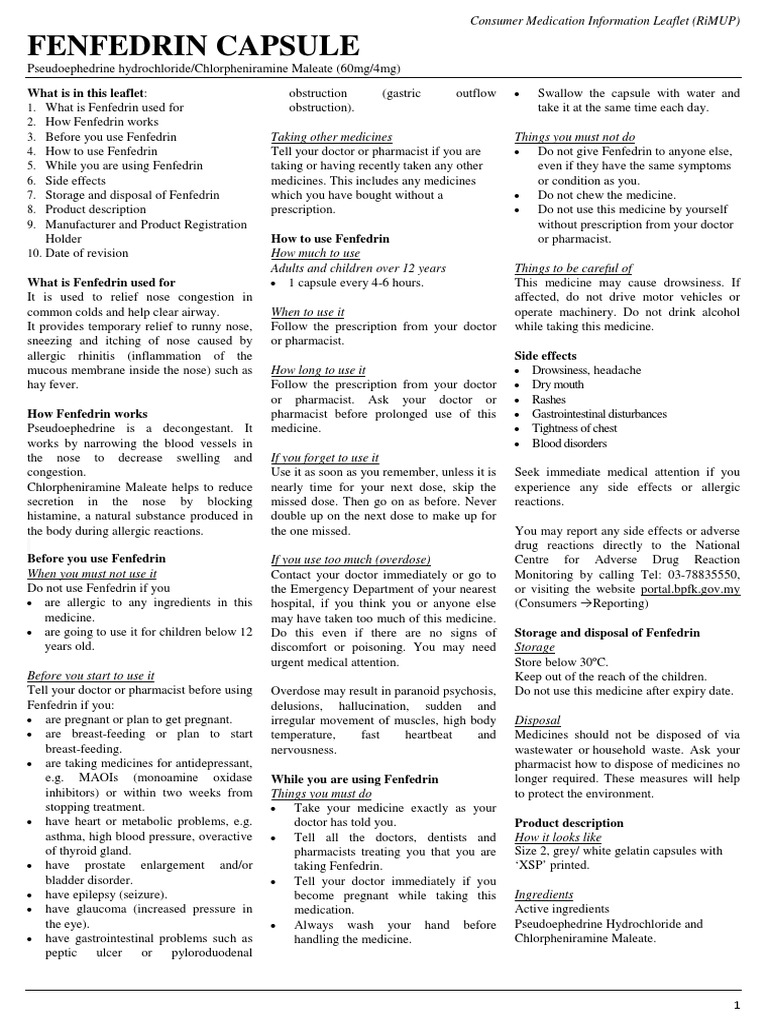 Fenfedrin: Uses and Dosage Guide | PDF | Medicine | Pharmacology