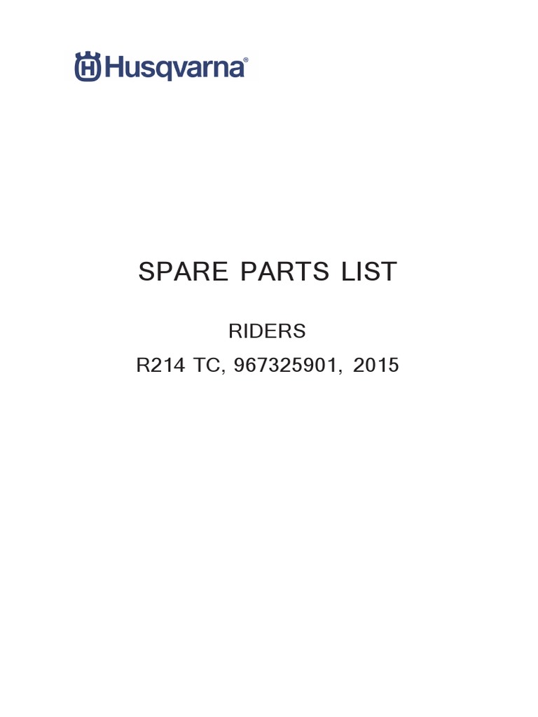 Husqvarna R214TC Parts List 2015 | PDF