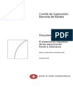 Comité de Supervisión Bancaria de Basilea: El Tratamiento Regulador de Las Exposiciones Frente A Soberanos