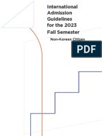 International Admission Guidelines For The 2023 Fall Semester