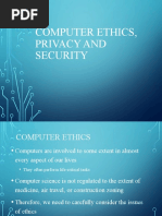 Computer Ethics, Privacy and Security