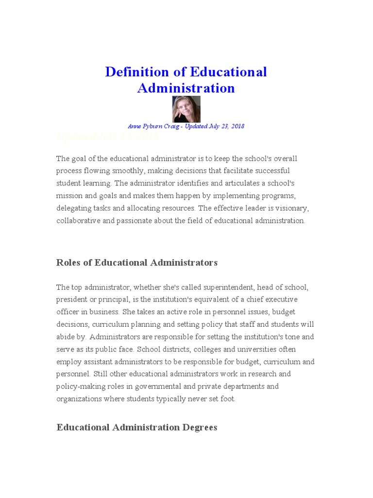 Types Of Educational Administration Pdf