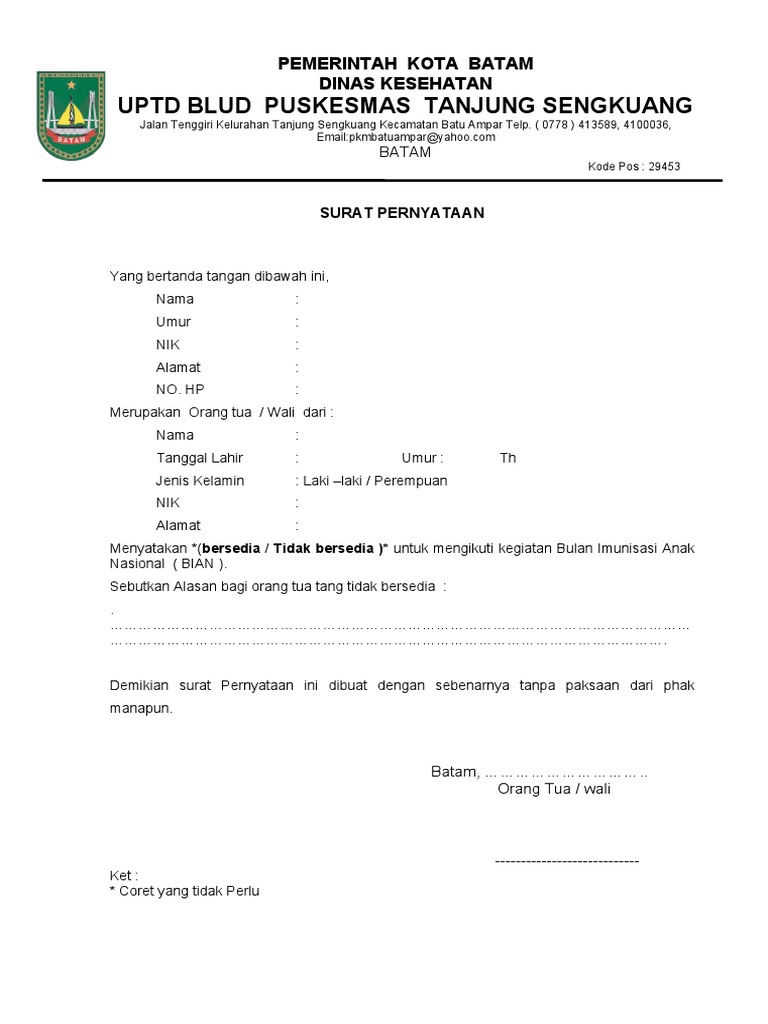 Surat Pernyataan Bian | PDF