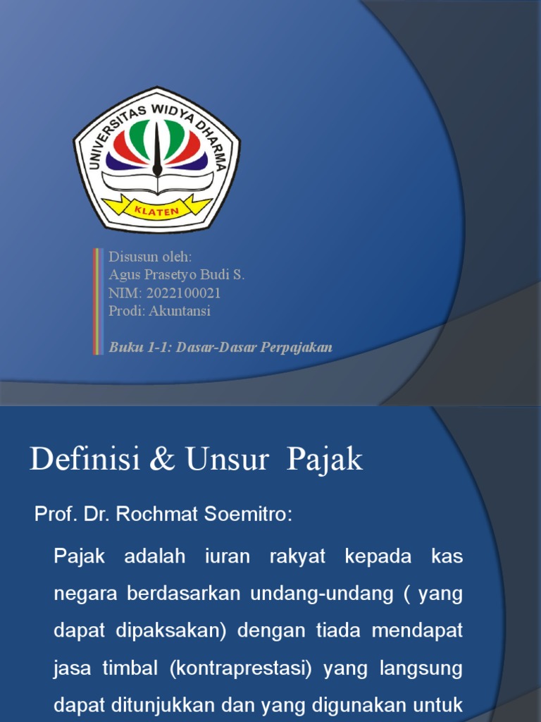 Dasar-Dasar Perpajakan dan Fungsi Pajak | PDF