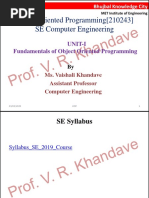 Object Oriented Programming (210243) SE Computer Engineering