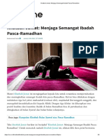 Khutbah Jumat - Menjaga Semangat Ibadah Pasca-Ramadhan