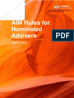 AIM Rules For Nominated Advisors