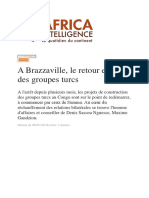 Africa Intelligence Du Mercredi 08 Mars 2023. A Brazzaville, Le Retour en Force Des Groupes Turcs