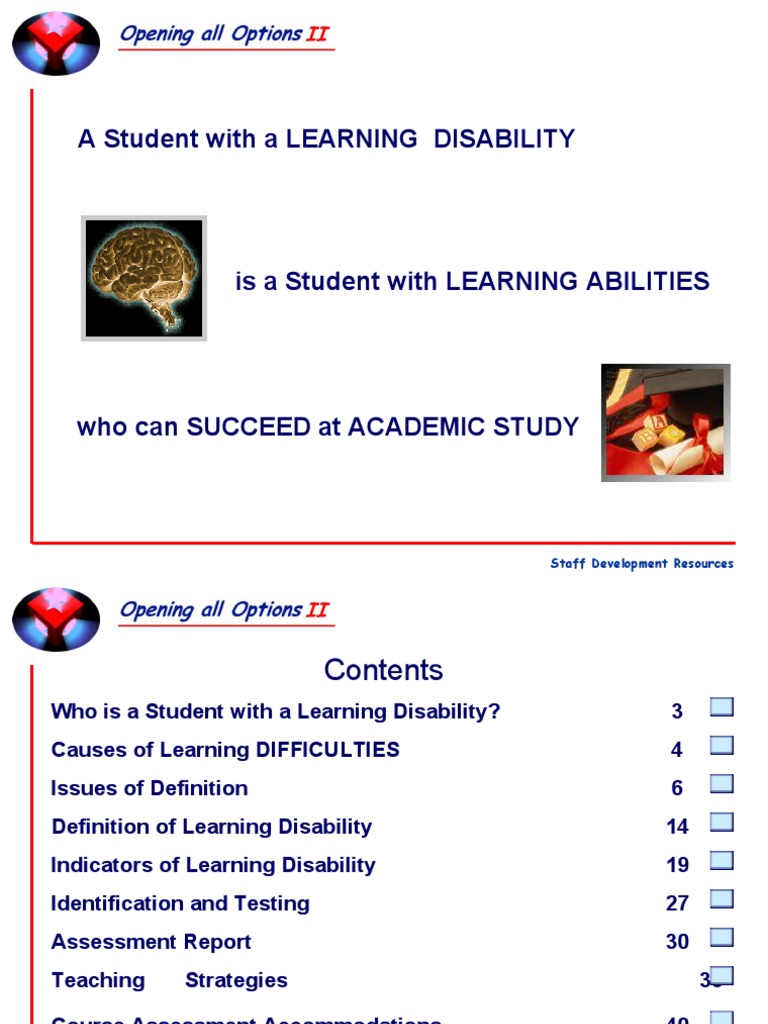 OAO II Staff Development PDF Learning Disability Disability