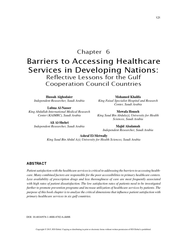013 CH 06 Barriers To Accessing Healthcare Services in Developing