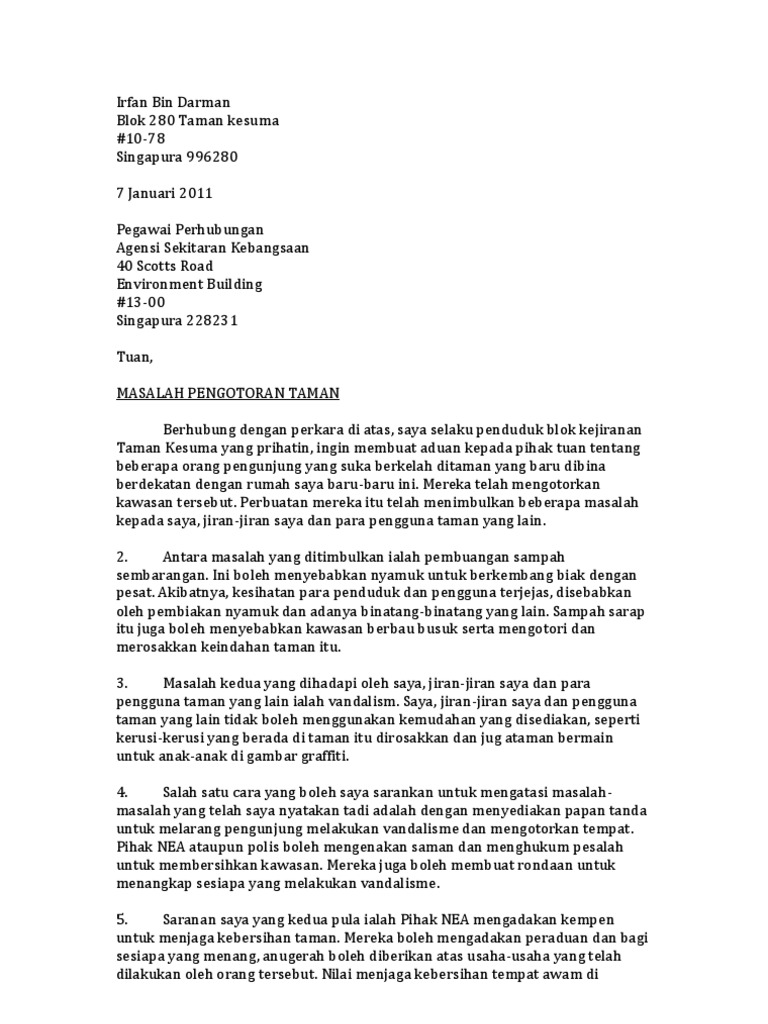 Contoh Surat Kiriman Rasmi Correction) Contoh Surat Kiriman Rasmi Correction)