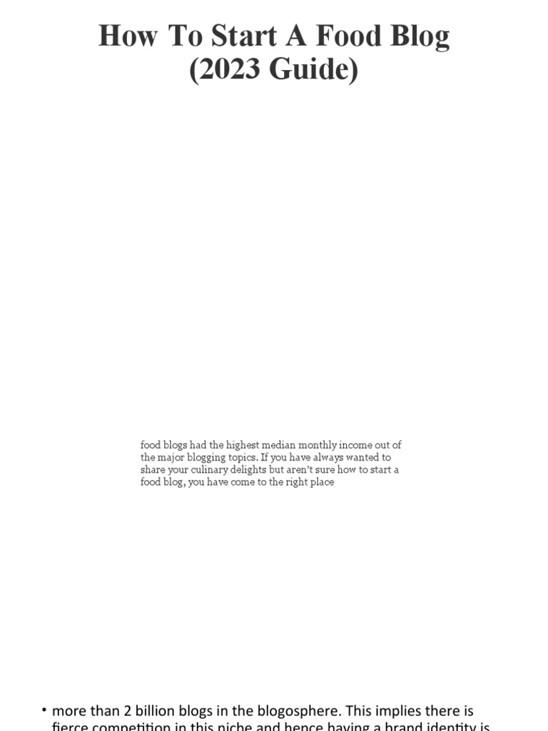 Food Blogging | PDF | Career & Growth