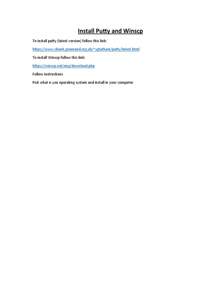 2.1 Install Putty and Winscp PDF