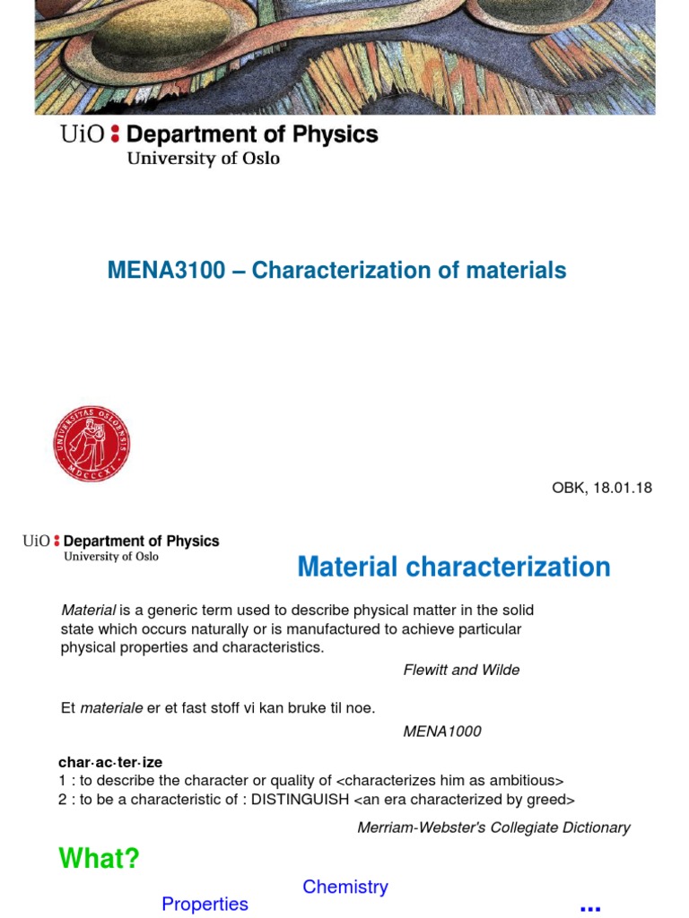 MENA3100 Material Characterization Guide | PDF