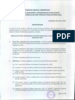 PMC Medical & Dental Undergraduate Education (Admissions Curriculum & Conduct) Regulations 2021 - Amended