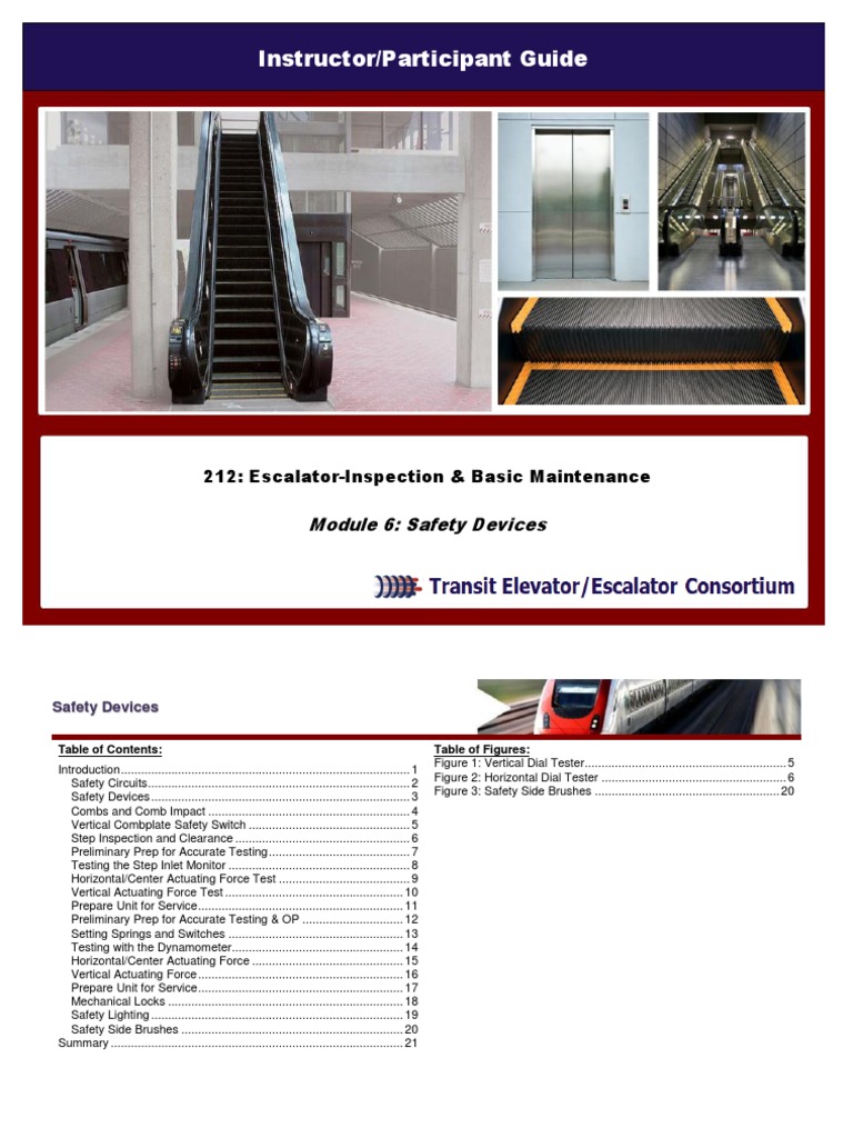 Escalator Safety Devices Training Guide | PDF | Elevator | Escalator