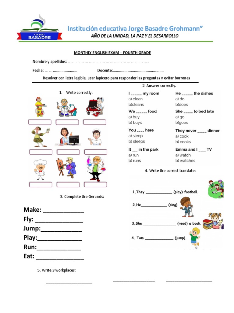 Examen De Ingles Cuarto Grado Imagenes De Stitch