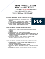 Temario de Geografia para El Segundo Examen Del Cepru 2023-I