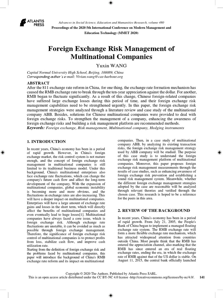 foreign-exchange-risk-management-of-multinational-pdf-exchange-rate