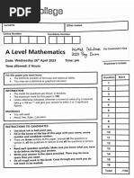 OCR A Level Maths Formula Sheet | PDF | Euclidean Geometry | Geometry