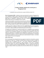 Embraer e Rex Group Assinam Extensão de Acordo para o Programa Pool