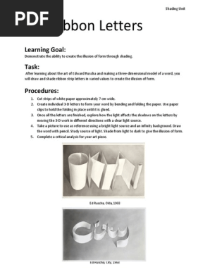 3-d ribbon letters assignment