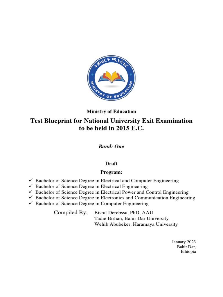 Exit Exam Blueprint for Engineering Programs | PDF | Electrical ...