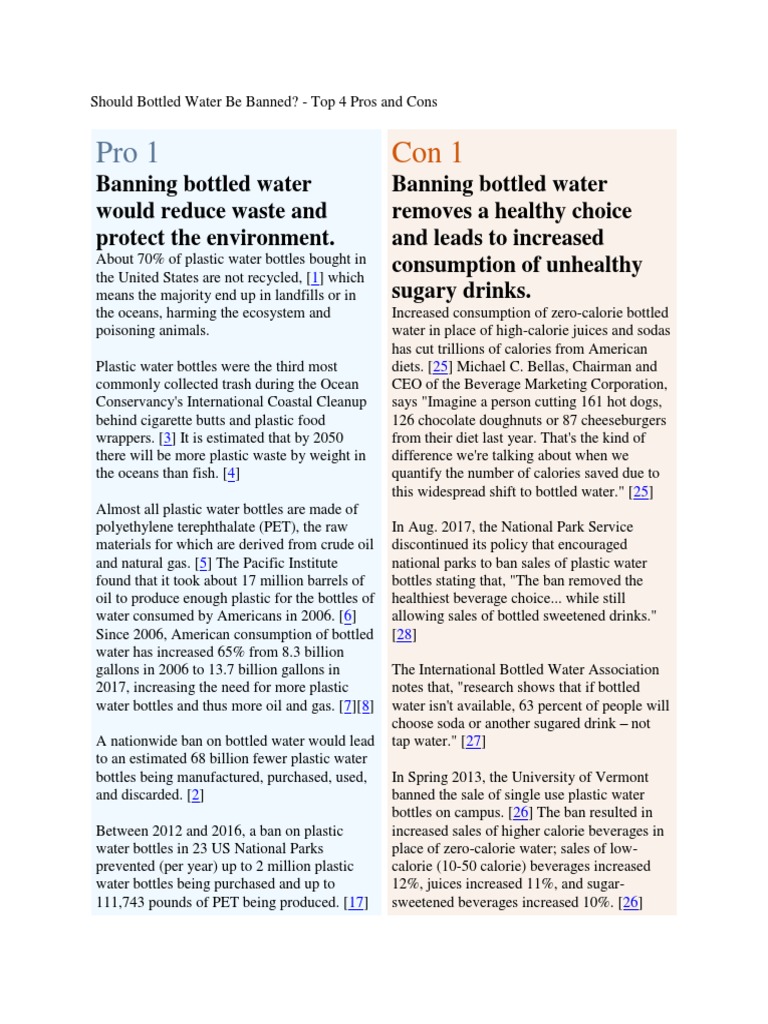 Should Bottled Water Be Banned PDF