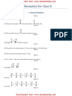 CBSE Class 8 Mathematics Worksheet - Rational Numbers