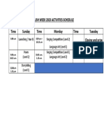 English Week 2023 Schedule