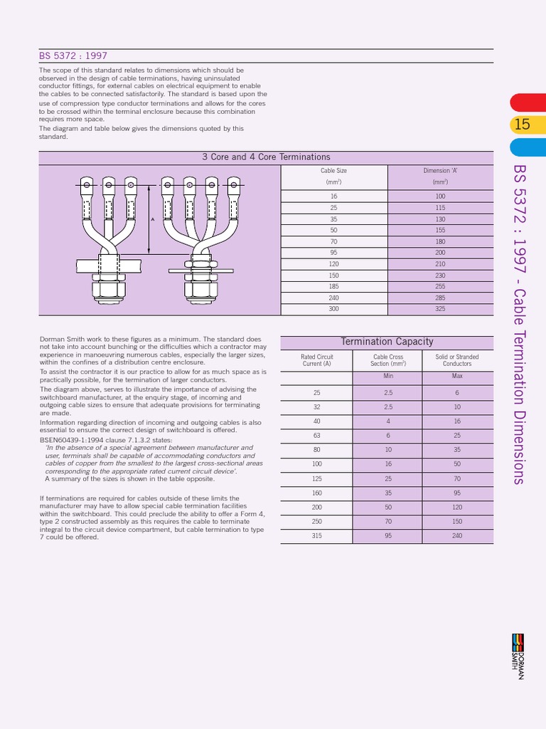 BS 5372:1997 Cable Termination Standards | PDF | Electrical Components ...