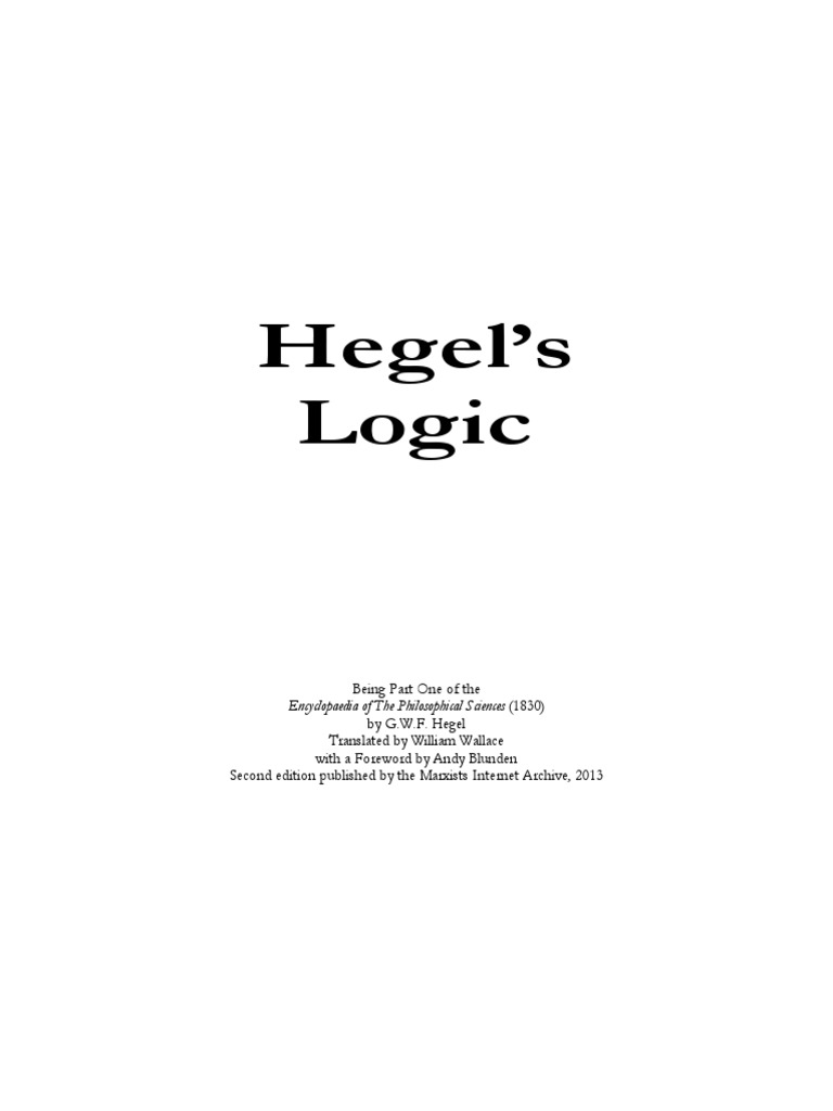 Georg - Wilhelm - Friedrich - Hegel - Shorter Logic | PDF | Immanuel ...