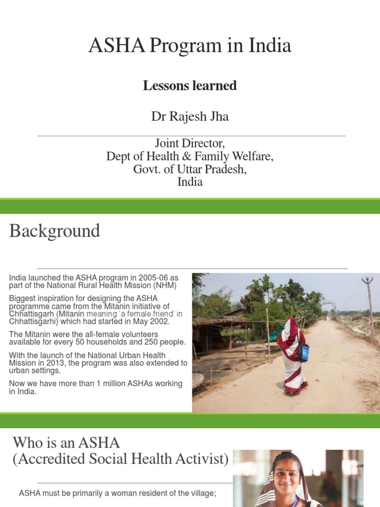 ASHA Program India Dr Rajesh Jha | PDF | Health Care | Social Programs