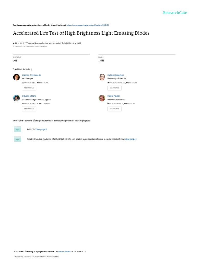 LED Reliability Testing Insights | PDF | Light Emitting Diode ...