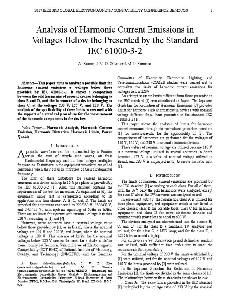 Harmonic Emission Limits Below 220V | PDF | Electrical Engineering ...