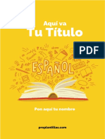 Portada Cuadernos de Español - Proplantillas Amarillo