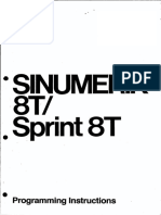 190 - 8 Programming Instructions 8T Sprint8T