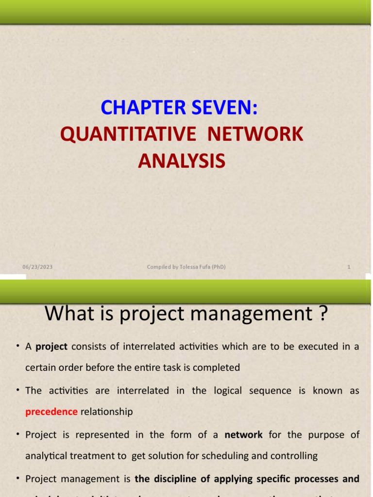 Quantitative Network Analysis in Project Management | PDF | Applied ...